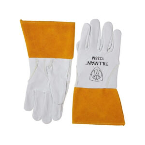 Tillman 1338M Goatskin TIG Welding Gloves – Medium, 4” Cuff, White (Pack of 2)
