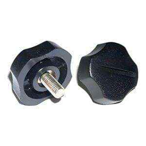 Workman KN-5P BLACK PLASTIC 5mm RADIO BRACKET KNOBS (2)