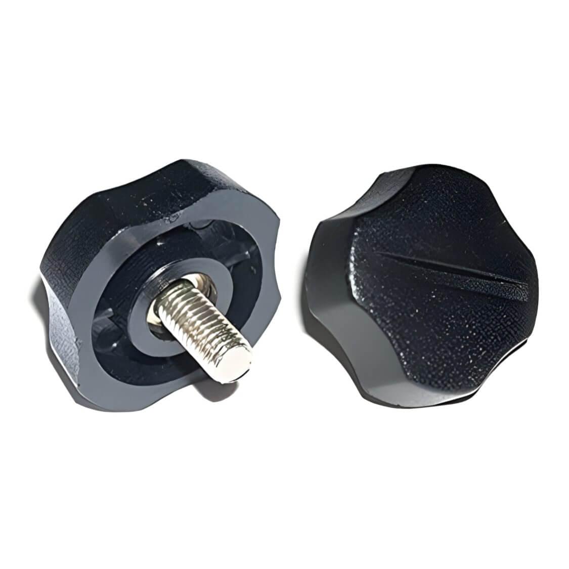 Workman KN-5P BLACK PLASTIC 5mm RADIO BRACKET KNOBS (2)