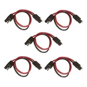 PACK 0F 5 - Workman TP-2 CB Radio Polarized Quick Disconnect 2 pin 12" 16 Gauge