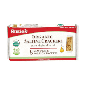 Suzie's Organic Saltines Crackers – Salt & Extra Virgin Olive Oil, 8.8oz